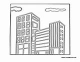 Buildings Coloring Building City Pages sketch template