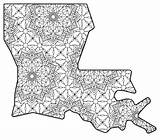 Louisiana State Coloring Printable Map Outline Pattern Color Shape Pages Stencil Adults Kids Patterns Sheet States Break Take sketch template