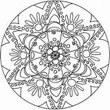 Coloring Mandala Adults Printable Pages sketch template