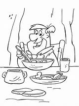 Fred Flintstone Coloring Pages Eating Printable sketch template