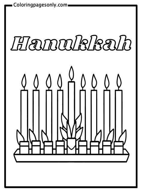 hanukkah menorah coloring page  printable coloring pages