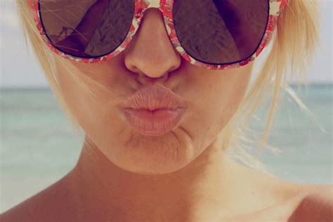 Beach Girl Glasses Kiss Lips Image 458665 On