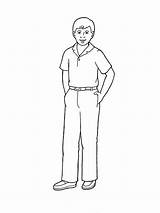 Standing Brother Drawing Boy Coloring Pages Lds Drawings Man Wearing Young Primary Library Shirt Inclined Primarily Illustration Symbols sketch template