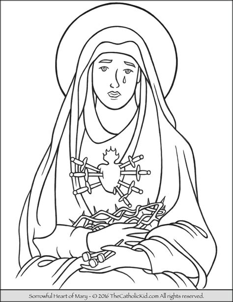 printable mother mary coloring page customize  print