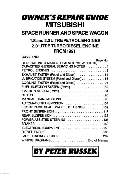 1991 Mitsubishi Space Runner - Space Wagon Repair Manual
