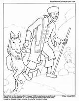 Coloring Pages Marco Polo Explorers Kids Famous Book Exploration Immigration Early History Color Printable Worksheets Polos Sacagawea Matthew Henson Drawings sketch template