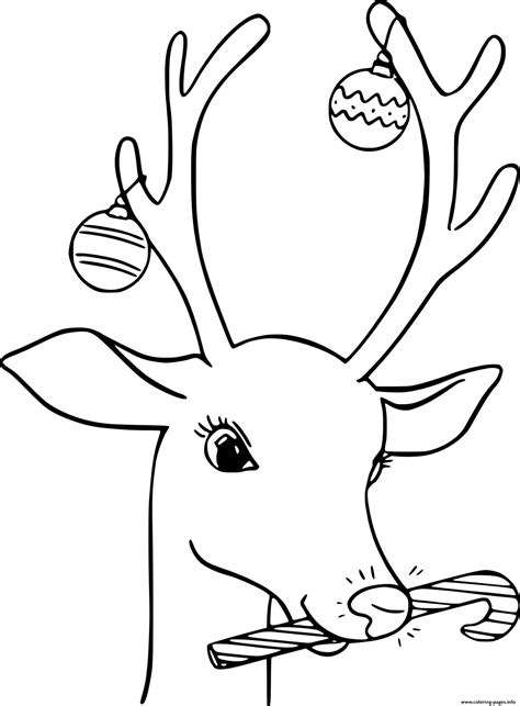 reindeer ornaments  antlers coloring page printable