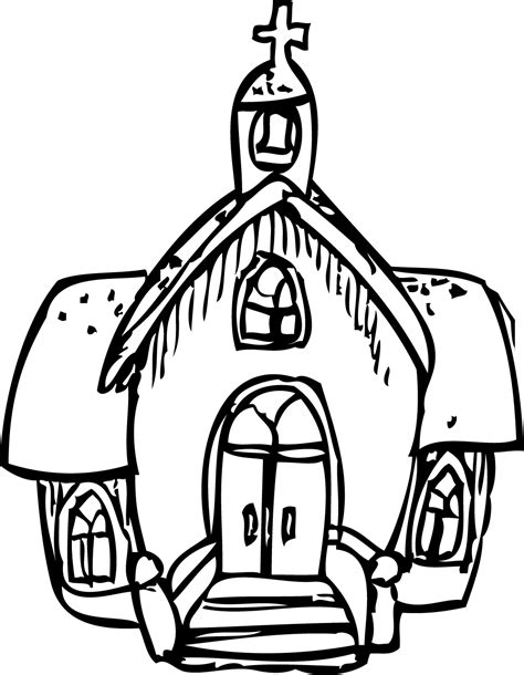 coloring page church  buildings  architecture printable
