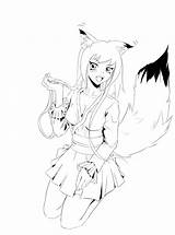Coloring Anime Girl Fox Cute Wolf Pages Color Kailey Hoodie Sanaya Anthro Printable Manga Drawings Print Template Bear Getcolorings Foxes sketch template