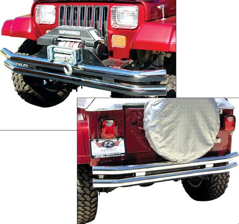 rampage products  front  rear double tube bumper  hoop  stainless steel