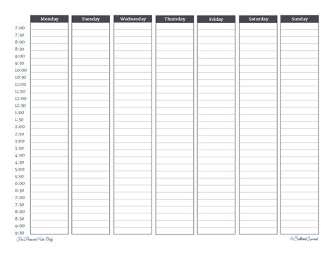 time block schedule template printable schedule template