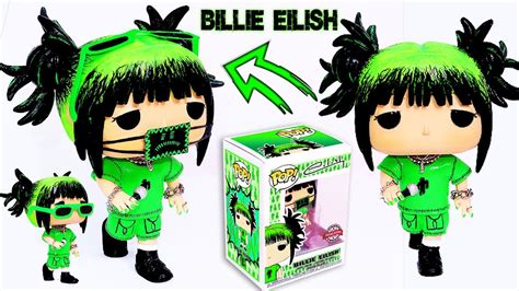diy creating  custom billie eilish funko pop fanart box  figure green  youtube