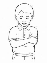 Praying Lds Arms Boy Clipart Little Girl Primary Prayer Coloring Folded Pages Folding Head Clip Fold Illustration Bowing School Child sketch template