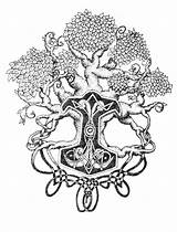 Yggdrasil Mjolnir Tree Tattoo Celtic Edda Deviantart Prose Norse Mythology Viking Life Nordic Trees Traditional Hammer Tattoos Thors Freya Tumblr sketch template