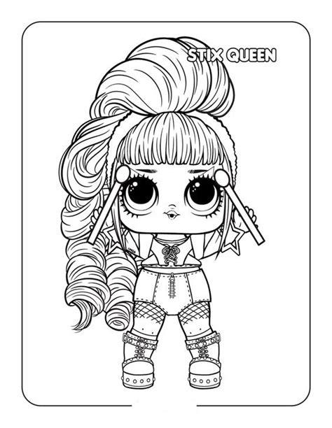 lol glitter queen coloring page