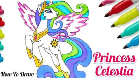 draw colour princess celestia   pony celestia step