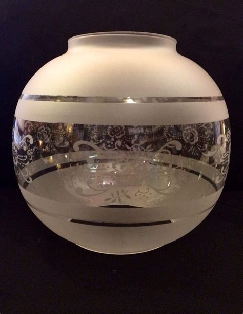 Oil Lamp Globe Etched Replacement Glass Sphere Acid Electric