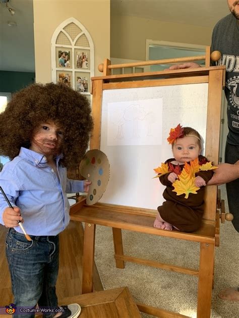 bob ross and a happy little tree costume