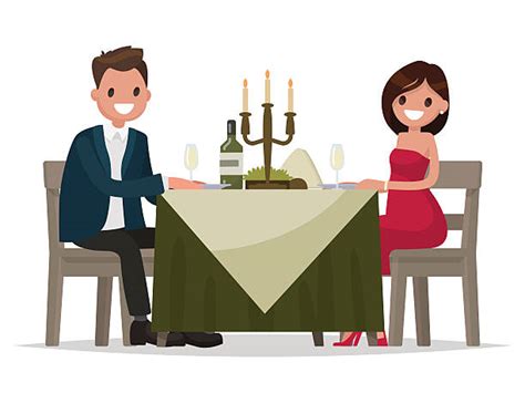 Best Couple Dinner Illustrations Royalty Free Vector