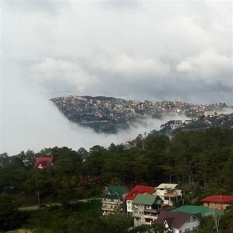 left baguio yesterday   clouds slowly engulfing  city baguio yesterday