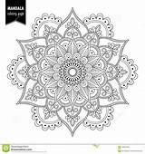 Mandala Ethnic Bw Vector Coloring Illustration sketch template