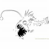 Anglerfish Light Dots Connect Fangtooth Dot sketch template