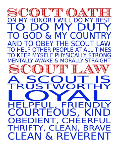 printable cub scout oath  law high resolution printable