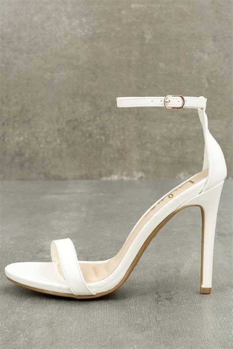white heels ankle strap heels strappy heels