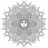 Mandala Coloring Zum Ausmalen Ausdrucken Mandalas Sonne Book Sun Pattern Eine Color Und Aus Ein Das Besteht Vorlagen Pages Von sketch template