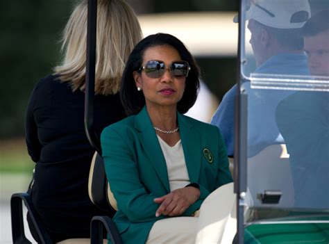 here s former secretary of state condoleezza rice in her green jacket