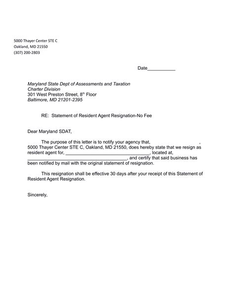 resignation letter  tax agent letter  resignation  kimberly