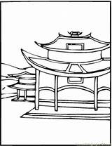 Chinese Coloring Pages Village China Temple House Drawing Printable Clipart Step Cliparts Getcolorings Color Wall Sheets Library Comments Coloringpages101 sketch template