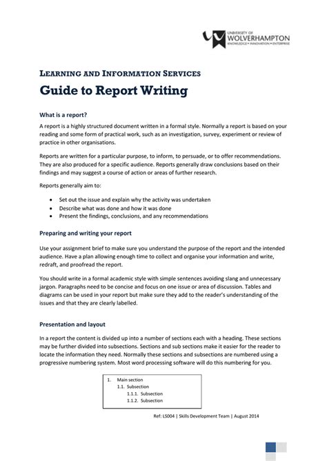 guide  report writing