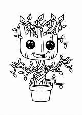 Groot Coloring Pages Christmas Kids Draw Small Coloriage Baby Dessin Printable Coloriages Colorier Drawing Rysunki Marvel Vase Flower Color Disney sketch template