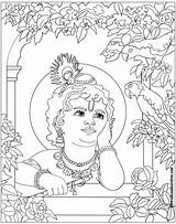Krishna Janmashtami Painting Shri Radha Iskcon Familyholiday Colorir Mural Murugan Mysore Desire Iskcondesiretree Tree Tanjore Livros Bhakti Ganesh sketch template