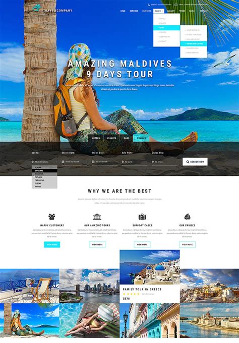 travel booking website template