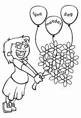 Coloring Kids Pages Fun Motherday Moederdag sketch template