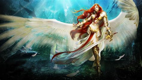 Warrior Angel Fantasy Art Artwork Guardian Sword Angel