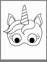 Unicorn Mask Template Coloring sketch template