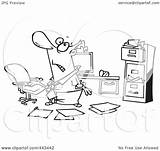 Disorganized Office Messy Cartoon Businessman Toonaday Outline Illustration Royalty Rf Clip Clipart sketch template