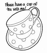 Tea Coloring Cup Pages Party Teapot Colouring Elvis Presley Cups Drawing Coffee Sheets Kids Boston Printable Color Teacup Iced Print sketch template