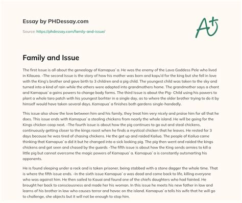 family  issue phdessaycom