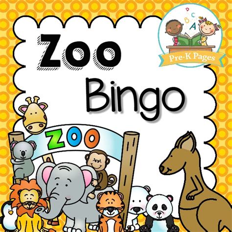 zoo bingo game pre  pages
