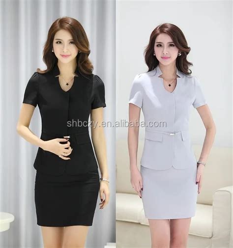 fashion short sleeve office uniform designs  women buy office