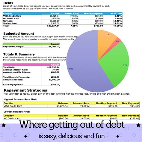 debt payoff template collection