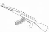 Ak 47 Lineart Coloring Pages Deviantart sketch template