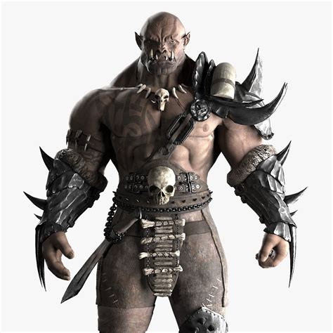 3d asset rigged orc warrior cgtrader