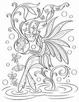 Coloring Fairies Pages Butterflies Fantasy Fairy Butterfly Printable Museprintables Adult Colouring sketch template