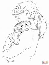 Corduroy Mona Hugging Coloringhome sketch template