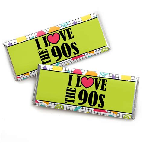big dot of happiness 90 s throwback candy bar wrapper 1990s party